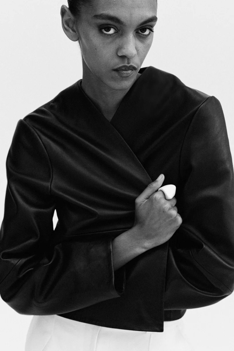 H&M Short leather jacket