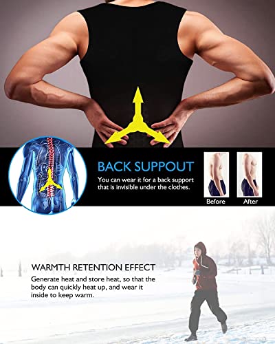 NonEcho Men Sauna Vest Hot Sweat Waist Trainer Corset Neoprene Tank Top Shapewear Slimming Shirt Workout Suit - Image 4