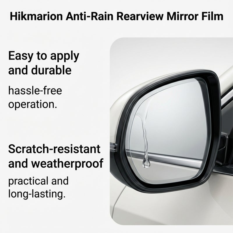 Hikmarion Car Rearview Mirror Rain-Proof Sticker Relieves Water Condensation On The Mirror And Keeps Visibility Clear During Rainy Days - Image 4