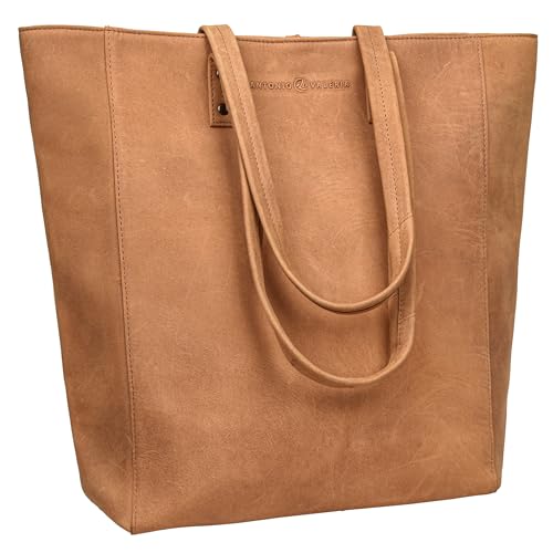 ANTONIO VALERIA Ava Cognac Premium Leather Tote/Top Handle Shoulder Bag for Women - Image 1