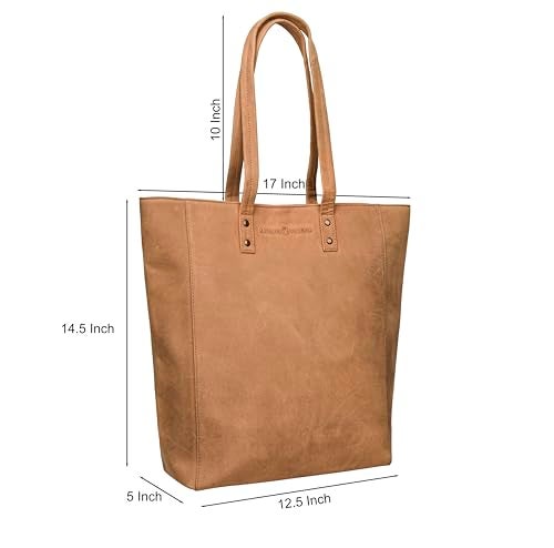 ANTONIO VALERIA Ava Cognac Premium Leather Tote/Top Handle Shoulder Bag for Women - Image 2