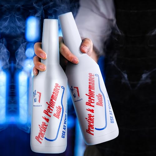 SuproBarware مجموعة زجاجات فليير للتدريب مكونة من 3 زجاجات بارتيندر سعة 25 أونصة/750 مل مجموعة أدوات فليير لتدريب الأداء بار مشروبات بيضاء زجاجة مزخرفة للبار حانة نبيذ كوكتيل - Image 2