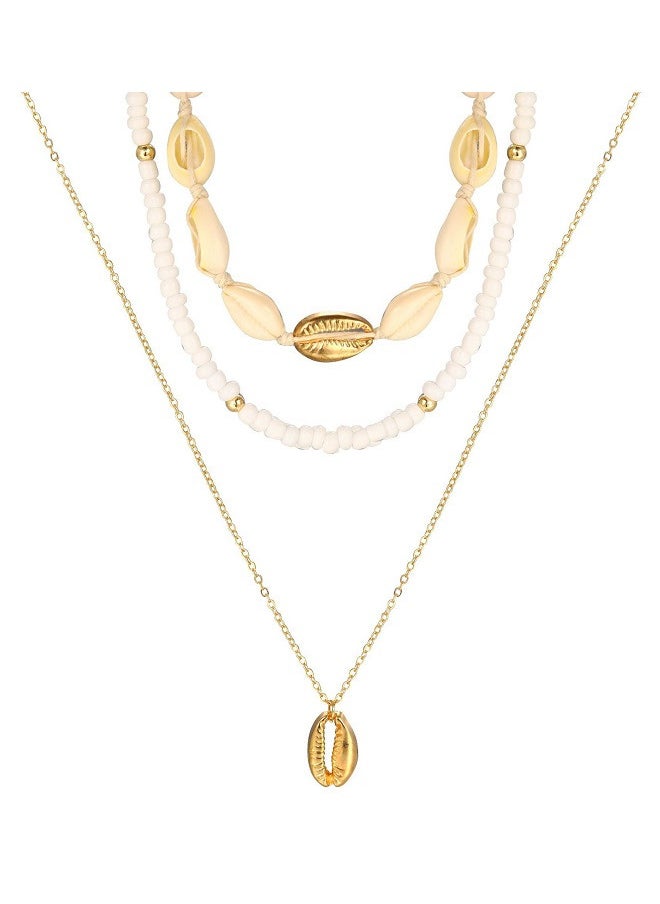 Multi Layered Female Bohemian Style Shell Pendant Necklace
