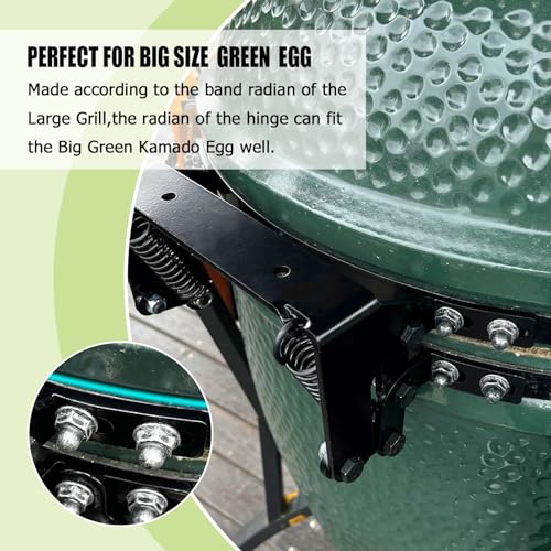 Mydracas Hinge Assembly Kit fit Large Green Egg,Big Green Color Egg Accessories,Powder Coated Steel Hinge Set for Large Big Grill Green Egg - Image 3