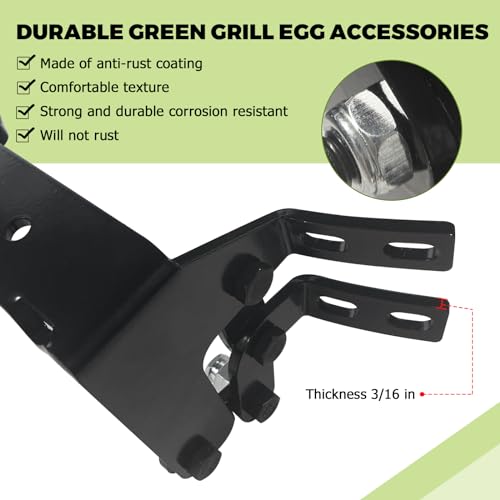 Mydracas Hinge Assembly Kit fit Large Green Egg,Big Green Color Egg Accessories,Powder Coated Steel Hinge Set for Large Big Grill Green Egg - Image 4