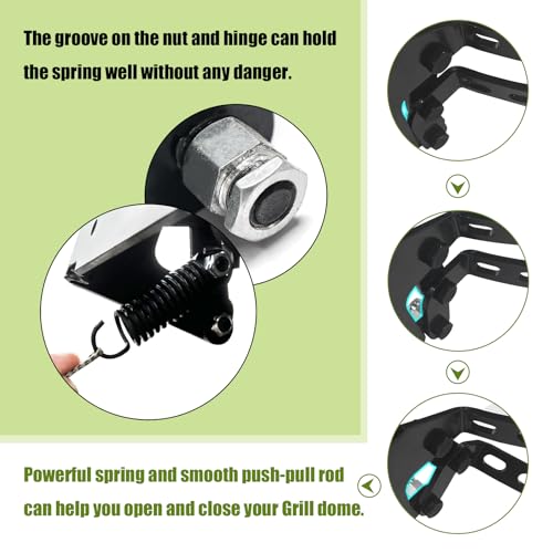 Mydracas Hinge Assembly Kit fit Large Green Egg,Big Green Color Egg Accessories,Powder Coated Steel Hinge Set for Large Big Grill Green Egg - Image 5