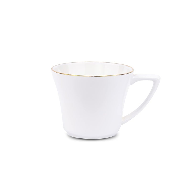 Dandy lines England by DATA Dandy Lines Zini Gold Rim Plain White Fine Bone China Tea Cups Cups and Saucers Tea Cup and Saucer Set Mugs and Saucer Set for Tea Coffee 52004 Pack of 12 - Image 5