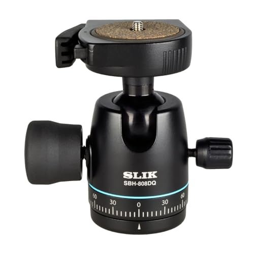 SLIK SBH-808DQ Ball Head with QR Plate, Black (618-758) - Image 1