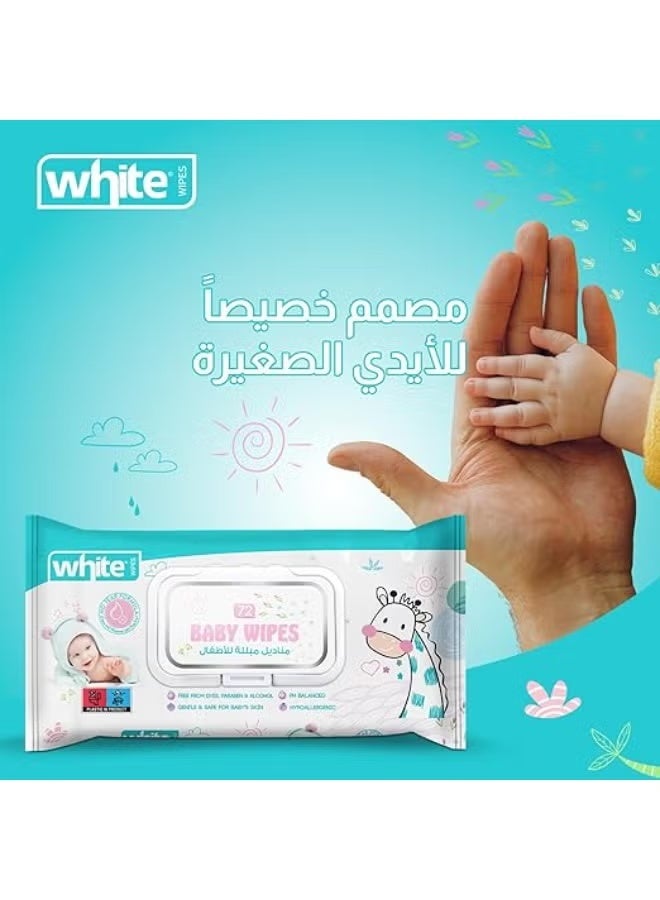 White baby wipes, 72 wipes - Image 5
