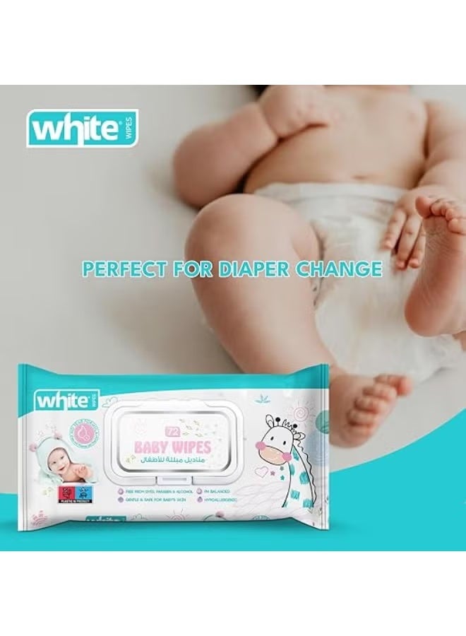 White baby wipes, 72 wipes - Image 3