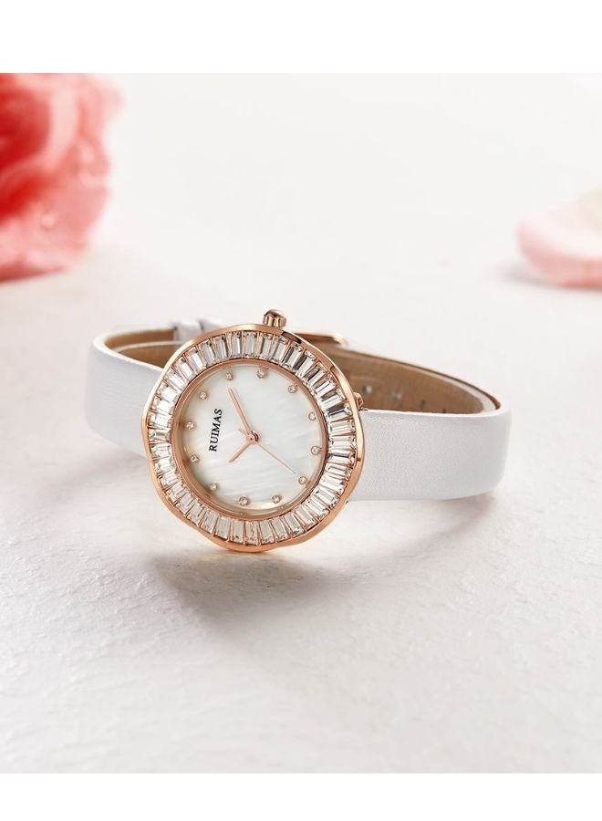 رويماس ساعة يد نسائية من Ruimas فاخرة بسوار جلدي مقاومة للماء - Image 4