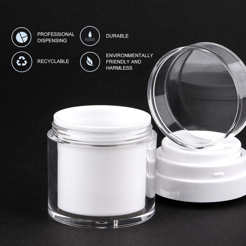 BELLOX ENTERPRISE Airless Pump Jars 153050ML 3 Pieces Empty Refillable Cosmetic Air Acrylic Bottles Lotion Face Cream Dispenser Containers Makeup Vials Accessories LeakProof DIY Travel Cans Press Style  - Image 4