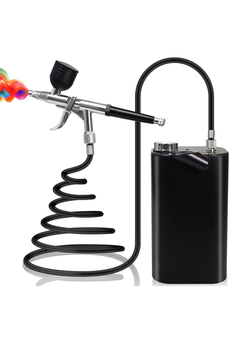 KASTWAVE مجموعة الرش المحمولة 50PSI ضاغط قابل لإعادة الشحن حلك الشامل للرسم فن الأظافر المكياج تزيين الكعك والمزيد  - Image 1