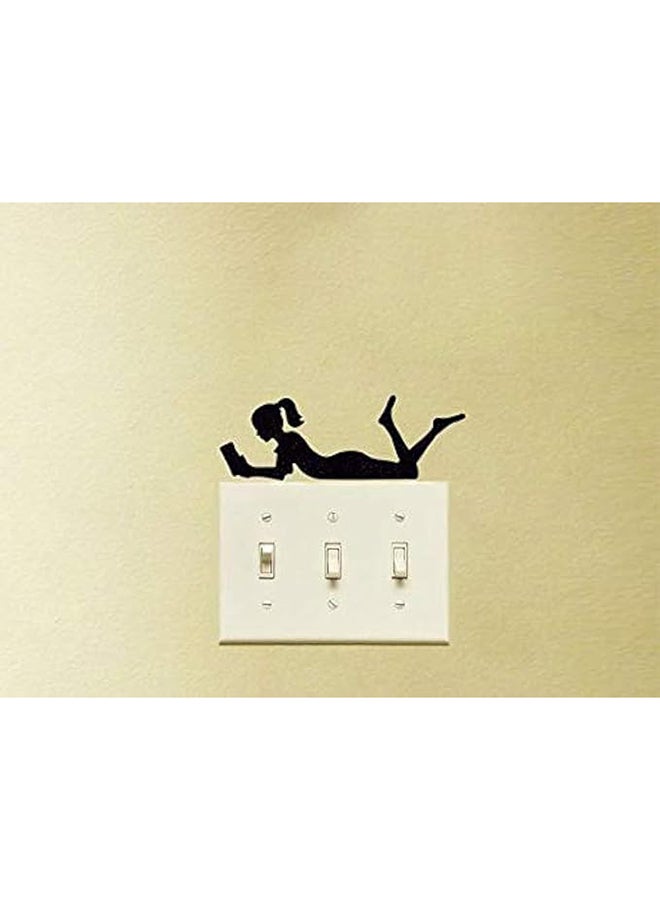 Woman Reading Wall Sticker (Black)