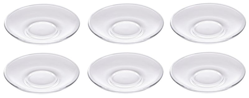 Lexiwells Lexiwells Premium Crystal Clear Glass Saucer Set of 6 for Serving Tea Snacks Ice Cream and Multipurpose Use  - Image 1