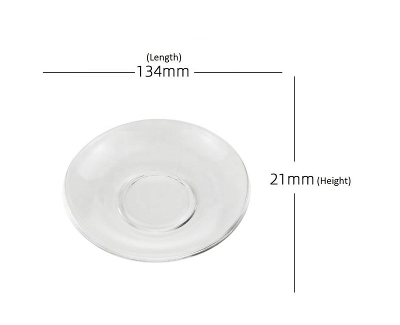 Lexiwells Lexiwells Premium Crystal Clear Glass Saucer Set of 6 for Serving Tea Snacks Ice Cream and Multipurpose Use  - Image 4