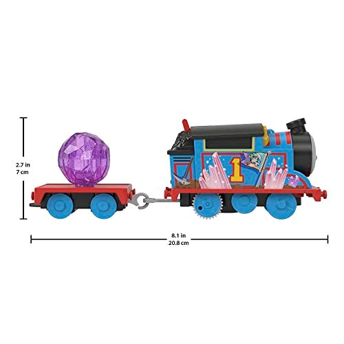 THOMAS & FRIENDS مجموعة قطار توماس وأصدقائه الكهربائية مغامرة كهوف الكريستال مع توماس، جسر متأرجح و8 أقدام من المسار للأطفال في سن ما قبل المدرسة من عمر 3 سنوات فما فوق - Image 3