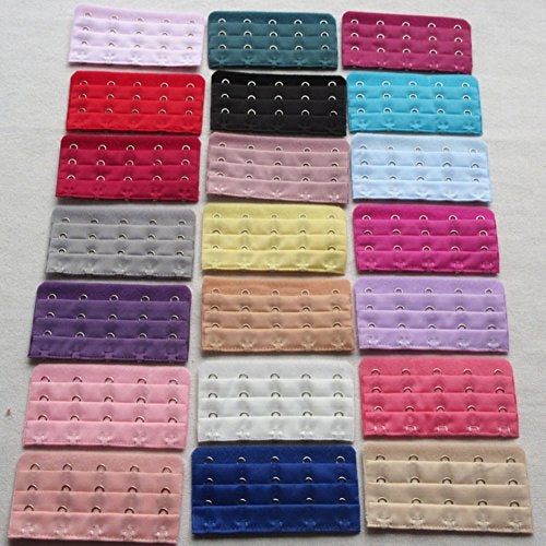 Hustar 20 Pcs Elastic 4 or 5 Hook Bra Strap Extenders Bra Extension for Women 5 Hooks - Image 2