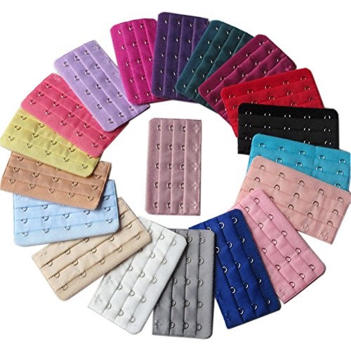 Hustar 20 Pcs Elastic 4 or 5 Hook Bra Strap Extenders Bra Extension for Women 5 Hooks - Image 1