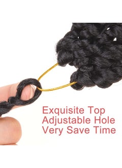 Leeven Leeven 8 Packs 10 Inch Passion Twist Hair for Women Natural Black Bomb Pre Twisted Water Wave Crochet Braids Hair Pre Looped Curly Bohemian Synthetic Braiding Hair Extensions 12 Strands/Pack #1B  - Image 4