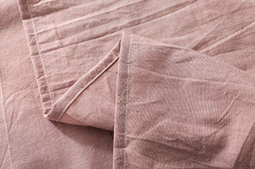 F.Y.Dreams 100% Washed Cotton Duvet Cover for Weighted Blanket 48x72 inches with 16 Ties, Zipper on Long Side/Dust Pink/Just Duvet Cover - Image 4