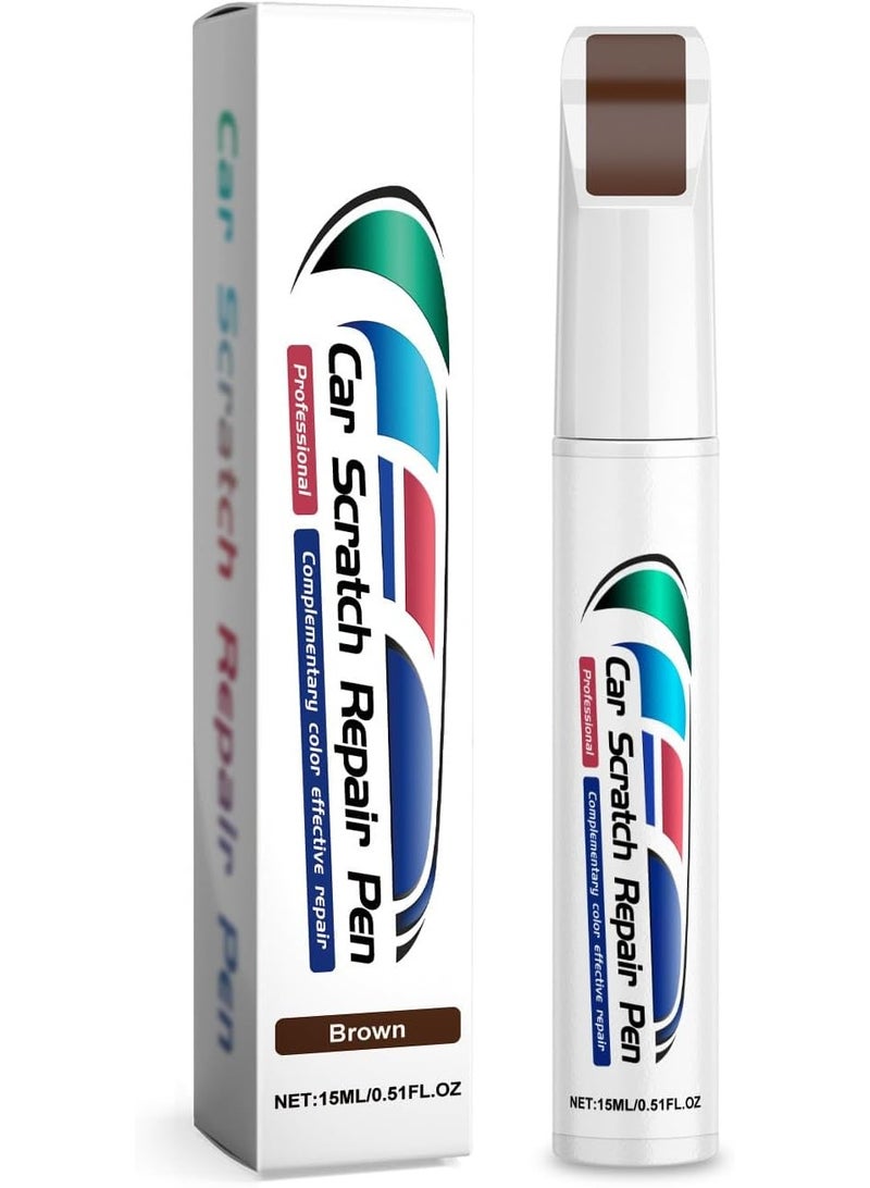 Homonth Touch Up Paint for Cars, Automotive Paint, 2 in 1 Car Touch Up Paint Erase Car Scratches Pen for Vehicles, Quick & Easy to Repair Universal Car Paint (Brown) - Image 1