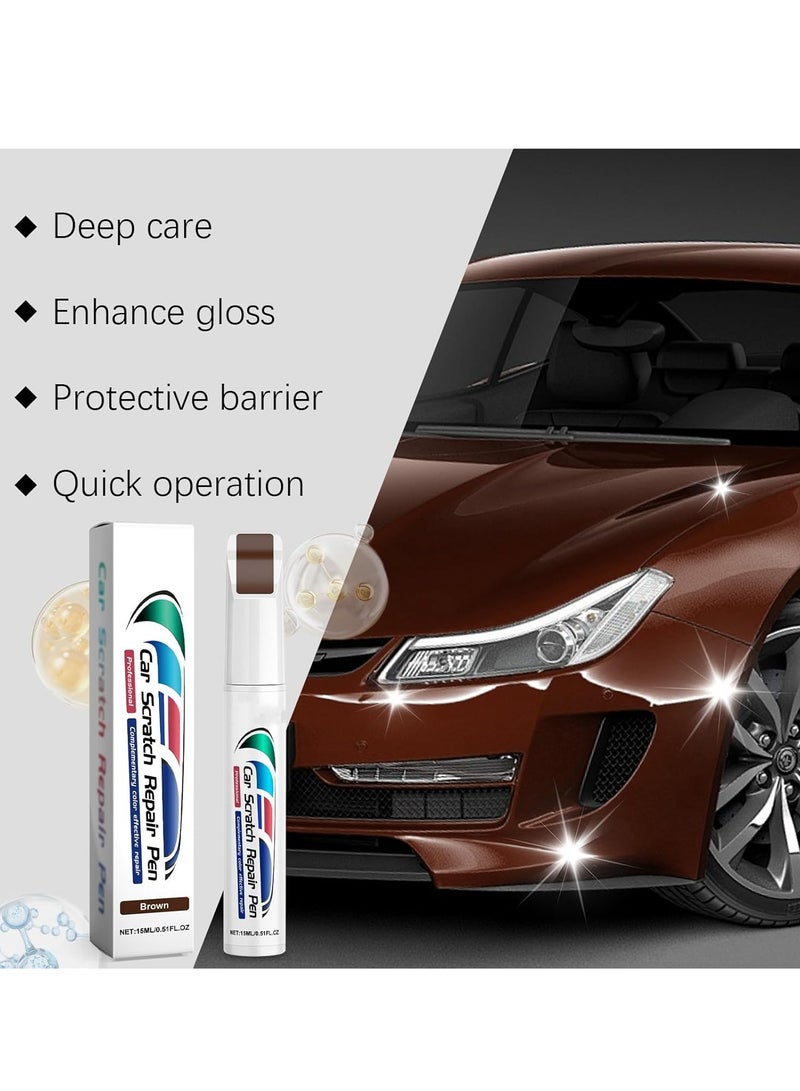 Homonth Touch Up Paint for Cars, Automotive Paint, 2 in 1 Car Touch Up Paint Erase Car Scratches Pen for Vehicles, Quick & Easy to Repair Universal Car Paint (Brown) - Image 3