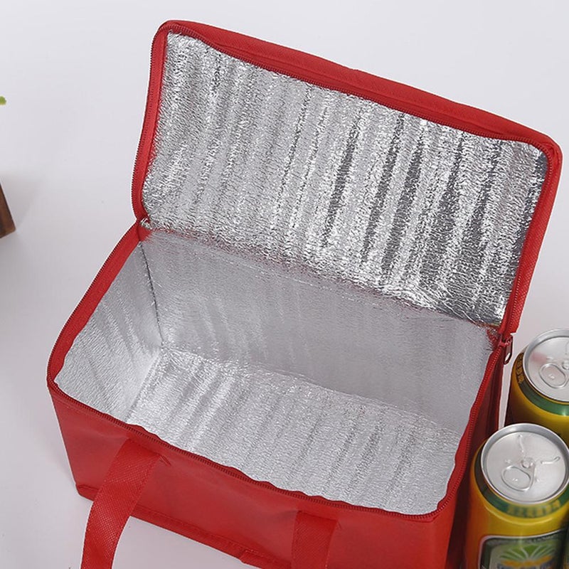 Non-woven aluminum foil insulated bags for advertising, takeout food storage bags, handles, zippered ice packs, and refrigerated picnic bags. - Image 5