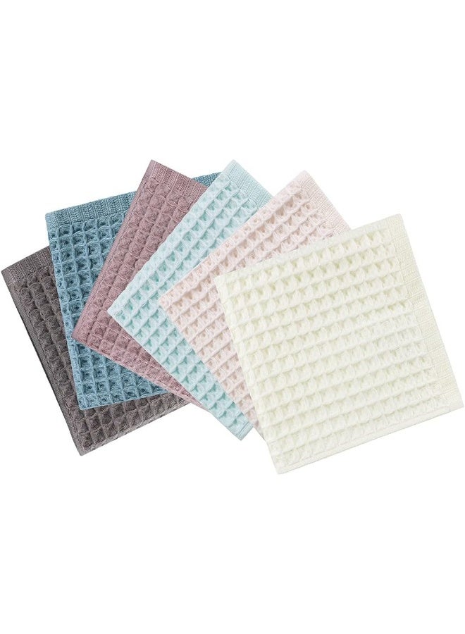 VFAEJLL 100% Cotton Kitchen Towels Set, Waffle Weave Kitchen Dish Cloth, Super Absorbent Kitchen Dish Towels For Drying Dishes 13X13 Inches Dish Rags For Washing Dishes 6 Pack Mixed Color, Hand Towels  - Image 5