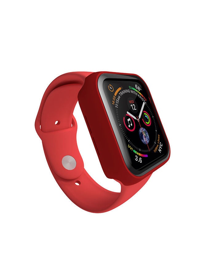NIBEMINENT Shock Proof Watch Protectors with Touch Sensitive Tempered Glass For Apple Series 6/5/4/SE- 44 mm- Shockproof-Scratch Resistent-Sleek Design Red  - Image 2