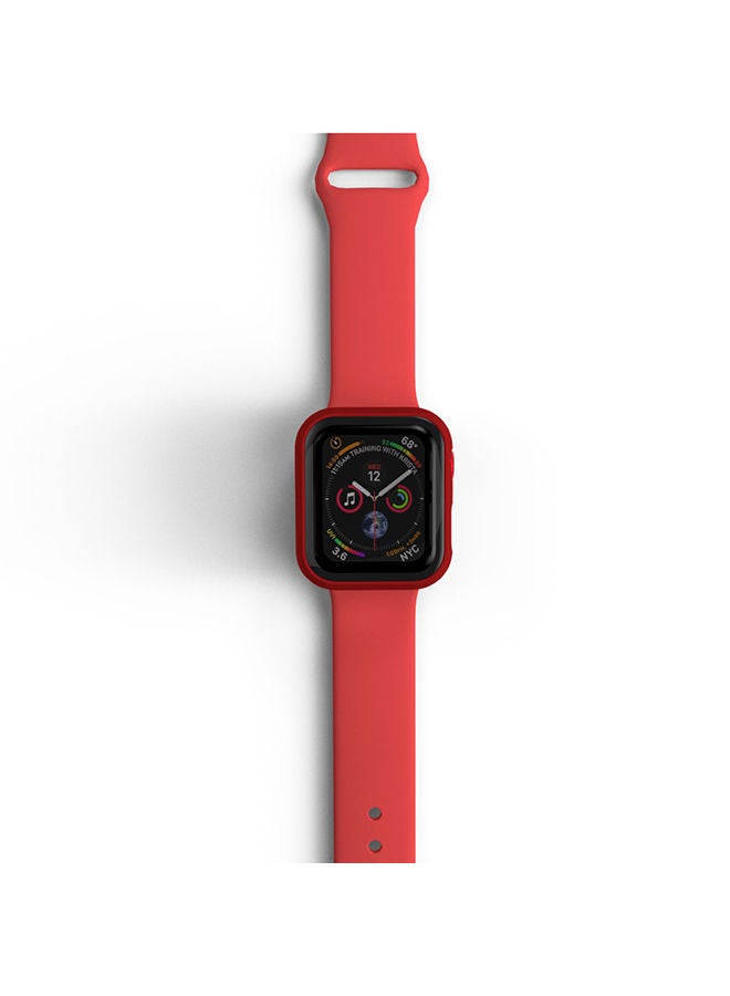NIBEMINENT Shock Proof Watch Protectors with Touch Sensitive Tempered Glass For Apple Series 6/5/4/SE- 44 mm- Shockproof-Scratch Resistent-Sleek Design Red  - Image 4