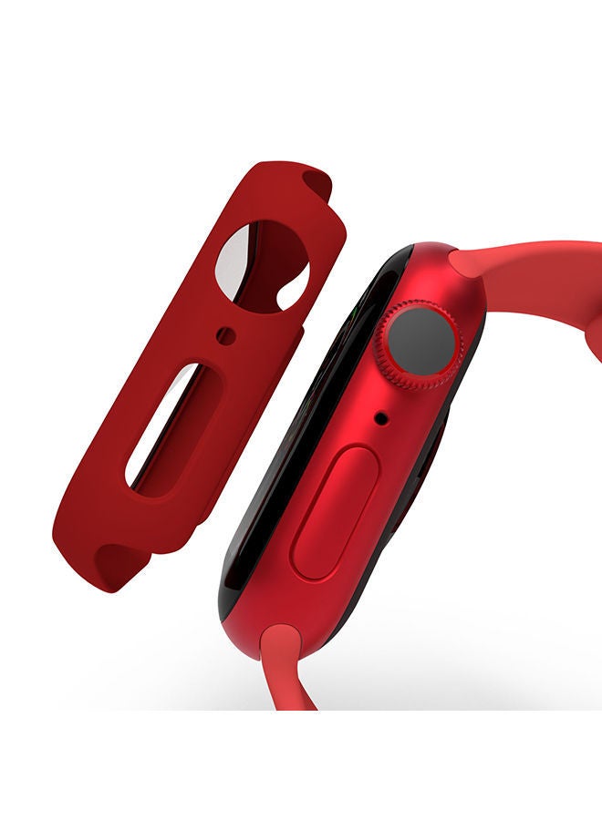 NIBEMINENT Shock Proof Watch Protectors with Touch Sensitive Tempered Glass For Apple Series 6/5/4/SE- 44 mm- Shockproof-Scratch Resistent-Sleek Design Red  - Image 3