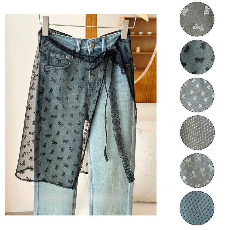 One-piece Korean style design with floral embroidery and lace trim, a must-have for layering, especially when paired with a sheer skirt with a flared hem. - Image 2