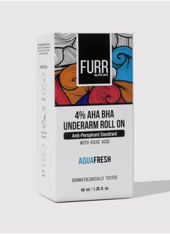 FURR 4% AHA BHA Underarm Roll On with Kojic Acid | Helps Reduce Pigmentation, Prevents Body Odour & Brightens Skin, Dermatologically Tested, Antiperspirant Aqua Fresh Fragrance - 40ml - pzsku/ZB3F41429A7DB846C89DBZ/45/_/1735567901/09288575-bfba-40a3-9552-d74c232cfcfa