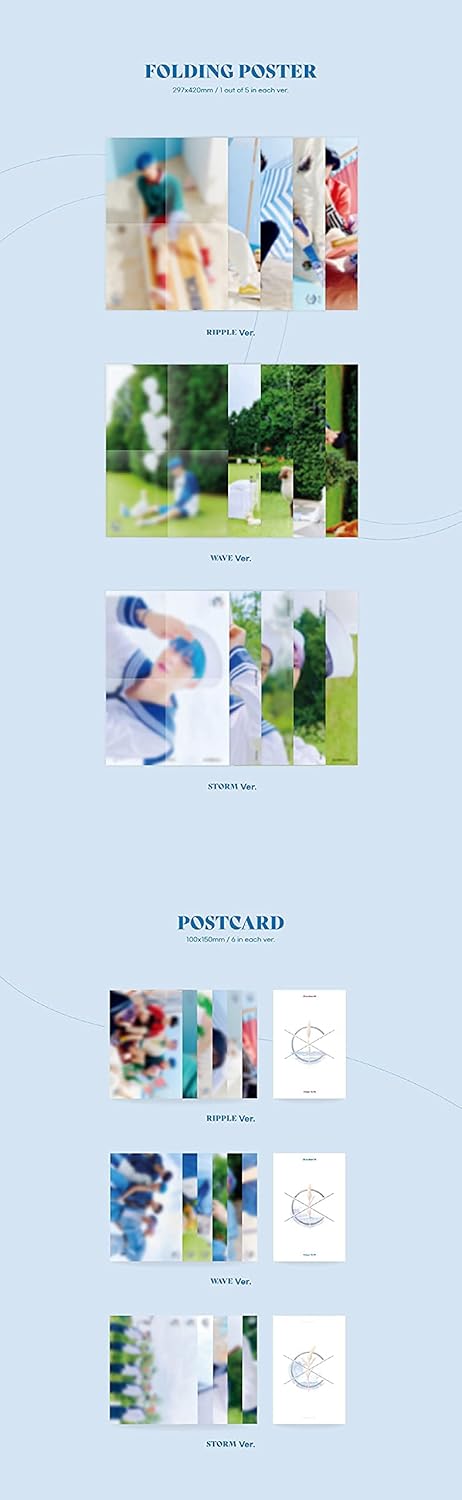 CIX OK Prologue  Be OK 1st Album Wave Ver CD1p Folding Poster On Pack100p Book20p Lyrics1p Selife6p Post1p Scratch Card10p Sticker12p ScriptMessage PhotoCard SETTracking - Image 5