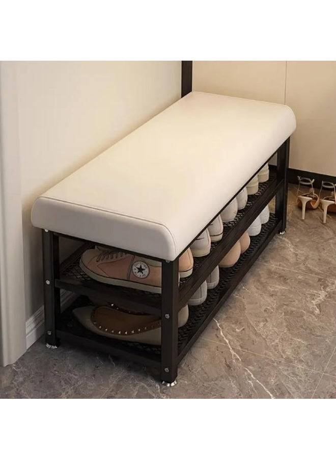 لينجوي رف أحذية متين من طبقتين مع مقعد مبطن ومقعد منظم للأحذية وخزانة أحذية للمدخل الحديث - Image 5