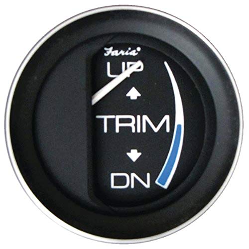 Faria 13016 Coral Trim Gauge (Johnson/Evinrude/Suzuki Outboard) - 2", Black - Image 1
