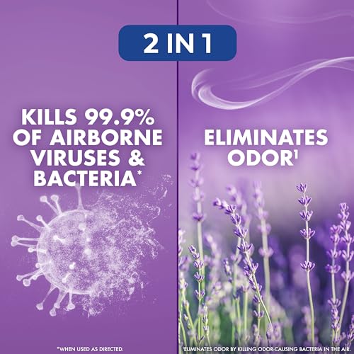 Lysol Air Sanitizer Spray with Odor Eliminator for Home & Office, Sanitizing Spray, Air Freshener Alternative, Lavender Sky Scent, 10 oz (Pack of 3) - Image 3