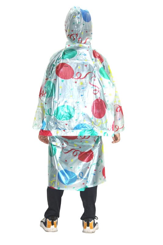 CHACKO Kids EVA Standard Length Children's Raincoat with School Bag Cover, Waterproof Rain Coat, Rain Poncho with Hood, Rainwear Rain Jacket Cape for Outdoor Cycling_Green,11-12 Year - Image 2