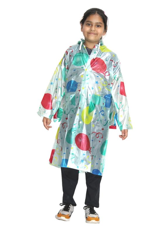 CHACKO Kids EVA Standard Length Children's Raincoat with School Bag Cover, Waterproof Rain Coat, Rain Poncho with Hood, Rainwear Rain Jacket Cape for Outdoor Cycling_Green,11-12 Year - Image 5