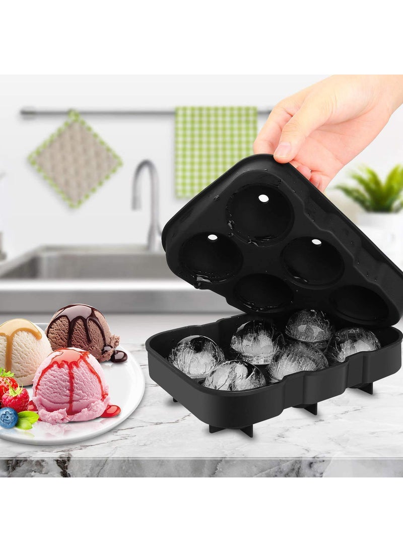Wishbone - WISHBONE Easy Release Silicone Ice Cube Tray with Lid Ice Ball Maker for Cocktails, Bourbon Cocktail Ice Ball Maker Mould Ice Tiny Cube Trays Chocolate Mould Maker for Kitchen Bar Party Drinks - Image 1