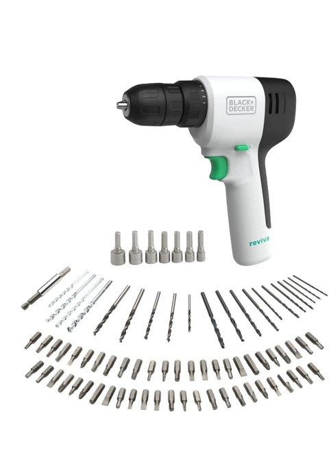 Reviva Cordless Drill Kit 12V with 80 PC Accessories REVDD12A80-GB