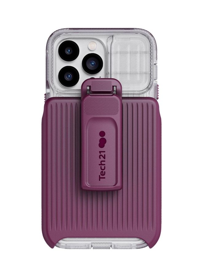 tech21 Evo Max iPhone 14 Pro Max Case with MagSafe Extreme 20 Feet Drop Protection with Sliding Camera Lens Cover - Frosted Purple - Image 1