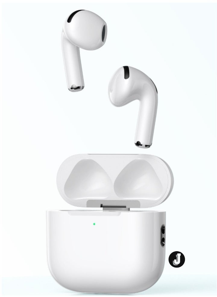 JAJEEK "2024 Modio ME17 Wireless Bluetooth Earbuds Pro – Premium Sound, Long Battery Life, and Seamless Connectivity for Android & iPhone (White)" - Image 2