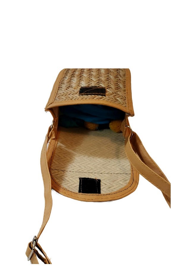 CLASSIQUE Bamboo Bag Shital Pati Handmade Women's Mobile Sling Bag Eco-Friendly & Functional Shoulder Crossbody Specially for Ladies - Image 4
