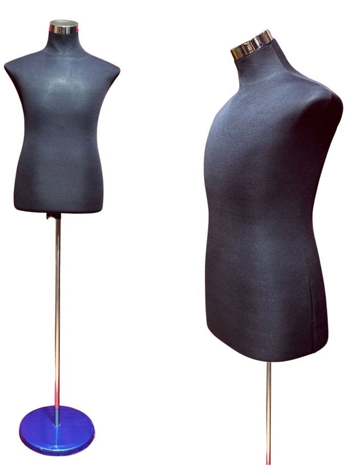 176CM MALE MANNEQUIN TORSO DRESS FORM BODY, HALF BODY MANNEQUIN TORSO BODY WITH METAL STAND, ADJUSTABLE HEIGHT CLOTHING MANIKIN FOR STORE DISPLAY STAND FOR CLOTHING AND SEWING DUMMY MODEL HANGER