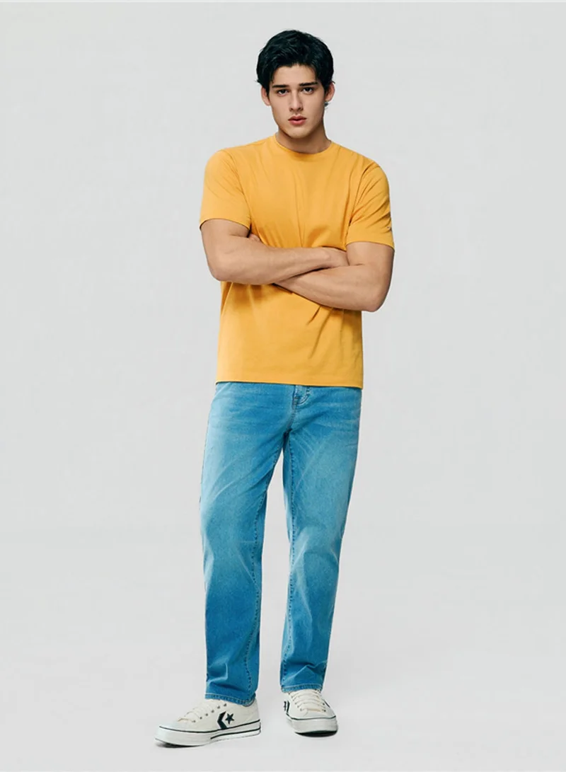 GIORDANO Men’s Slim Fit Cotton Crew Neck Tee