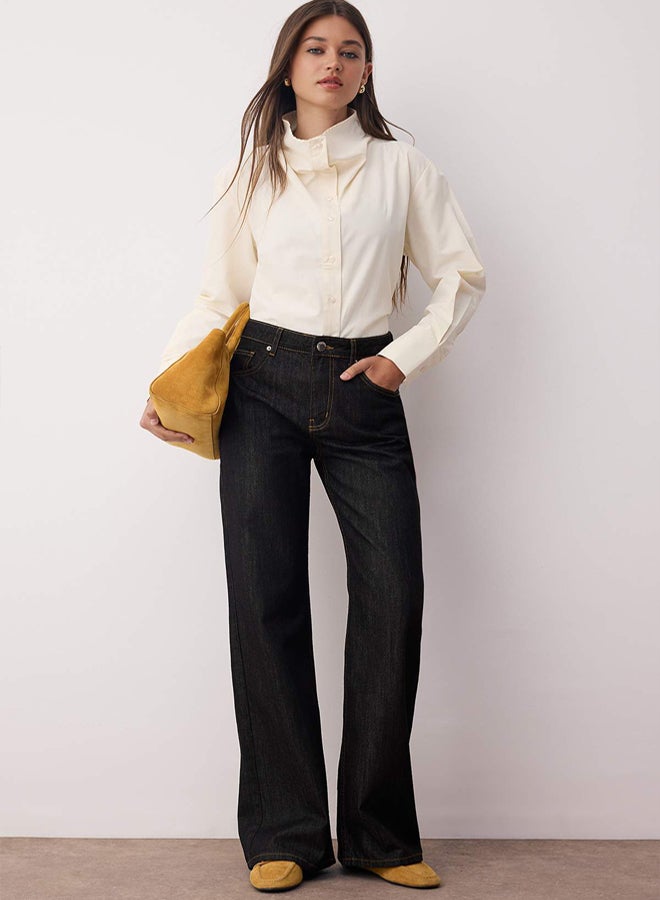 trendyol Black High Waist Wide Leg Wide Leg Jeans - Image 3