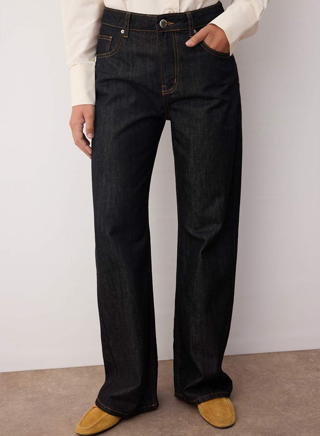 trendyol Black High Waist Wide Leg Wide Leg Jeans - Image 1