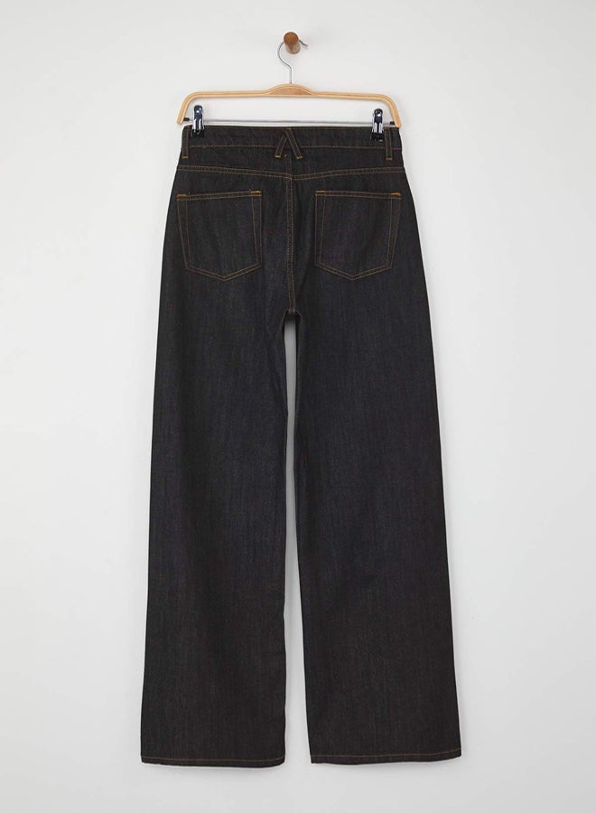 trendyol Black High Waist Wide Leg Wide Leg Jeans - Image 5